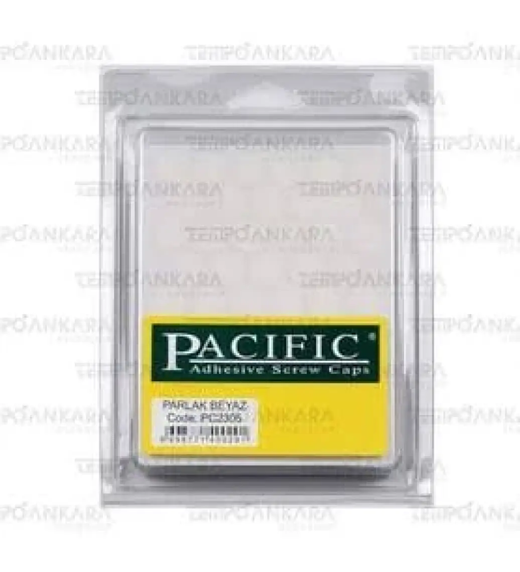 Pacific Yapışkanlı Vida Tapası 14MM Parlak Beyaz