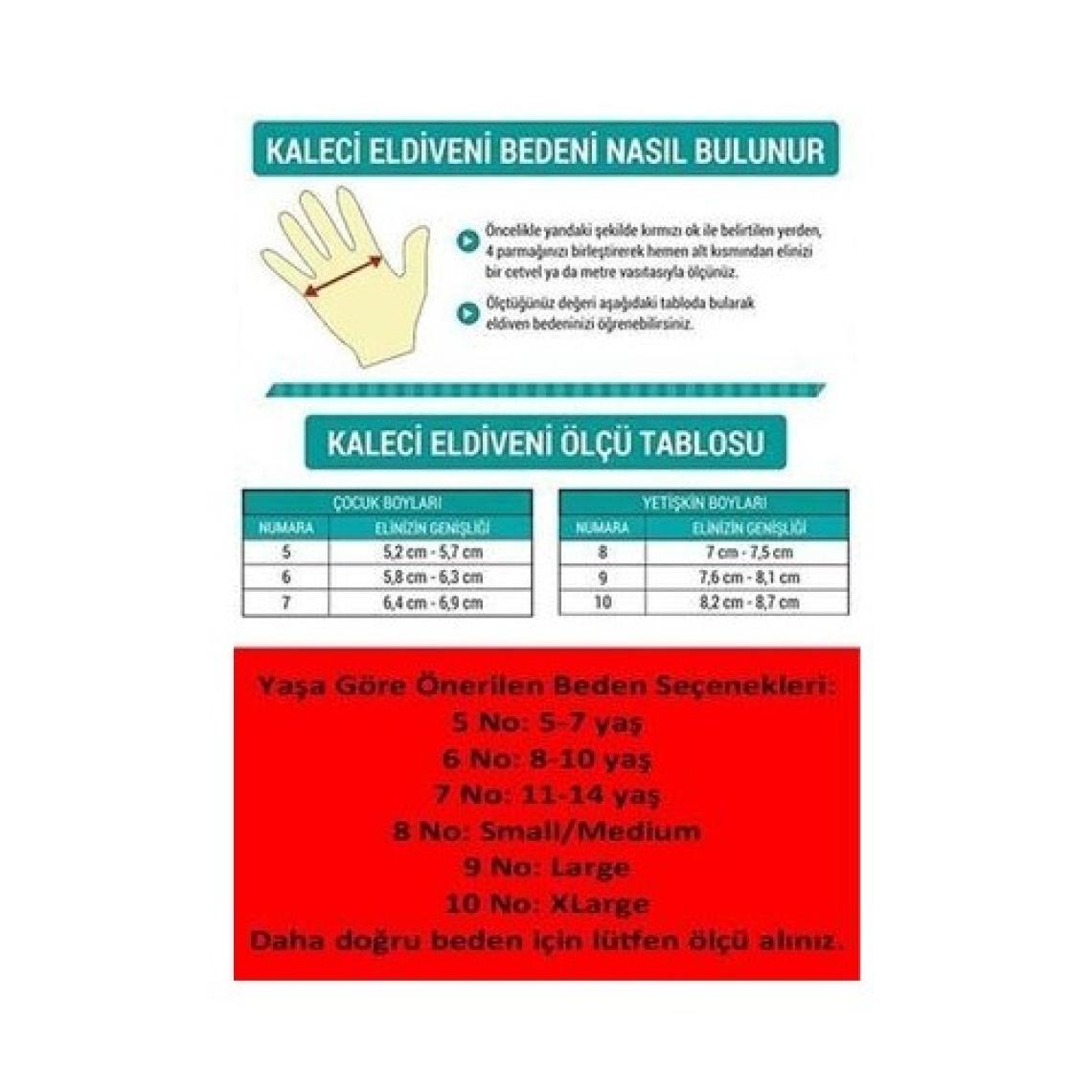 Liggo Reflex Yetişkin ve Çocuk Kaleci Eldiveni Bilek Bandajlı 5-6-7-8-9-10 Numara