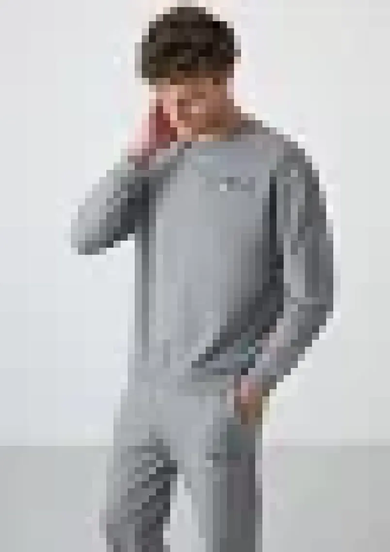 Tommy Life Tommy Life  Gri Melanj Erkek Casual O Yaka Oversize Lastik Paça Eşofman Takımı - 85120