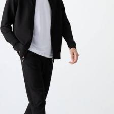 Tommy Life Siyah Dik Yaka Fermuarlı Rahat Form Klasik Paça Erkek Eşofman Takımı - 85072