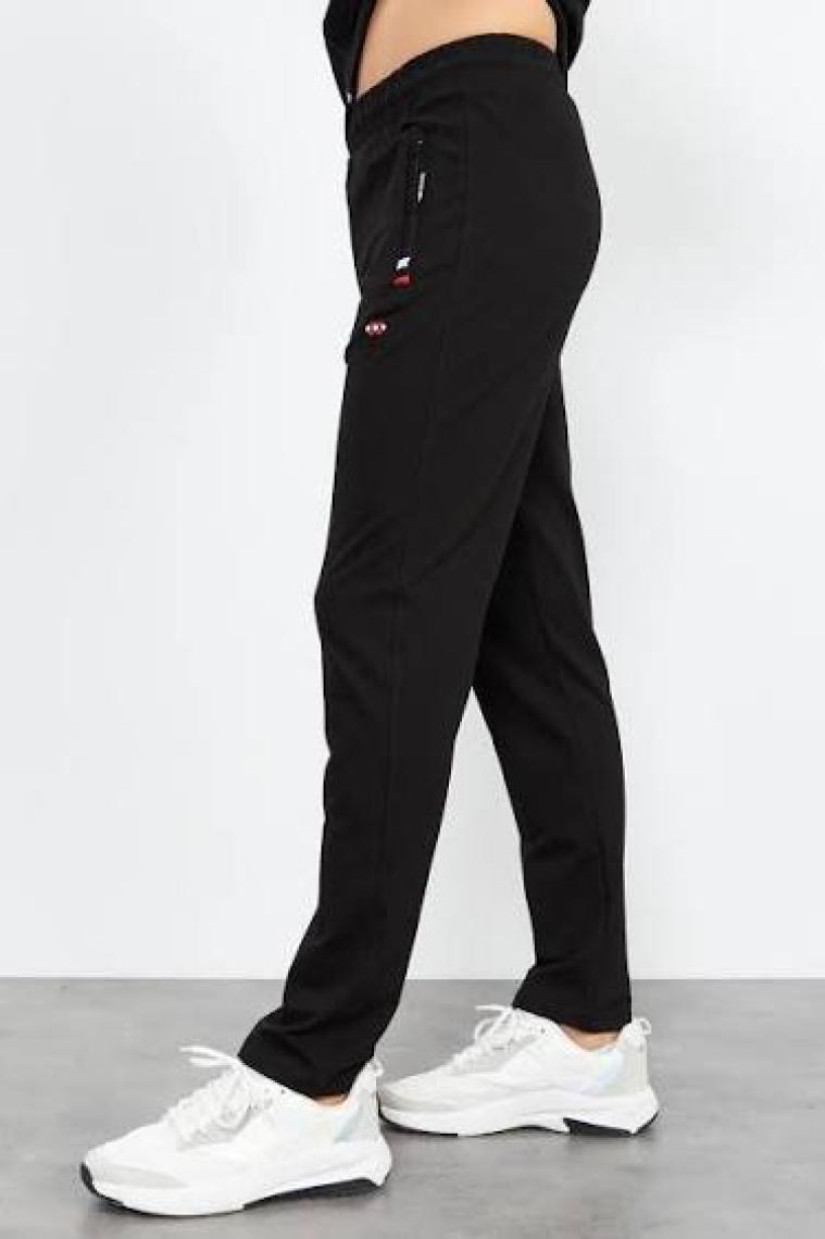 Tommy Life Siyah Dik Yaka Fermuarlı Rahat Form Klasik Paça Erkek Eşofman Takımı - 85072