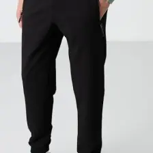 Tommy Life Siyah Fermuar Cepli Standart Kalıp Jogger Erkek Eşofman Alt - 84587