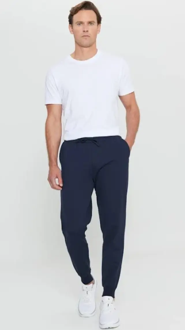 Altınyıldız Classics Erkek Lacivert Standart Fit Normal Kesim 2 İplik Cepli Rahat Recycle Pamuklu Jogger Eşofman Altı