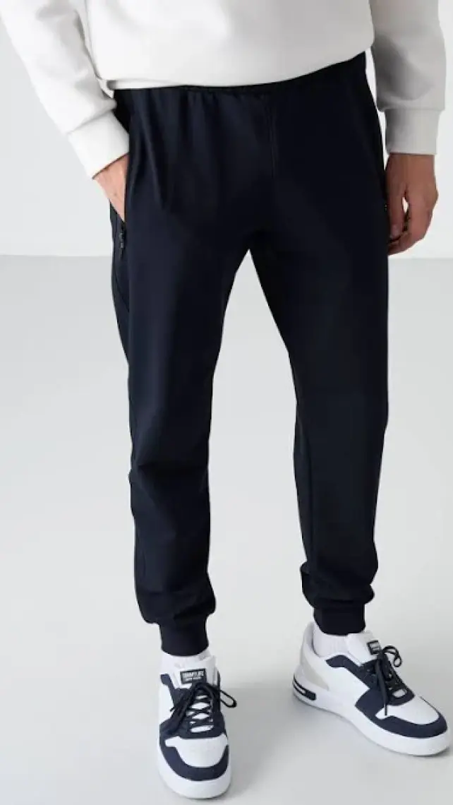 Tommy Life Haki Fermuar Cepli Standart Kalıp Jogger Erkek Eşofman Alt - 84587