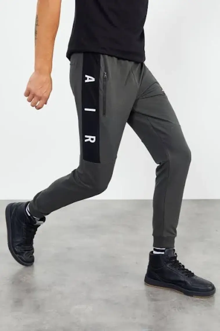 Tommy Life Haki Fermuar Cepli Standart Kalıp Jogger Erkek Eşofman Alt - 84587