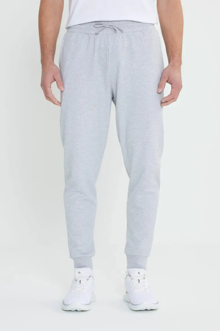Altınyıldız Classics Erkek Gri Melanj Standart Fit Normal Kesim 2 İplik Cepli Rahat Recycle Pamuklu Jogger Eşofman Altı