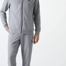 Tommy Life Tommy Life  Gri Melanj Erkek Dik Yaka Fermuarlı Slim Fit Klasik Paça Eşofman Takımı-85072