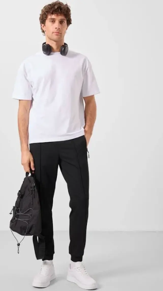Air Jones Darian Siyah Jogger Erkek Eşofman Alt - 82113