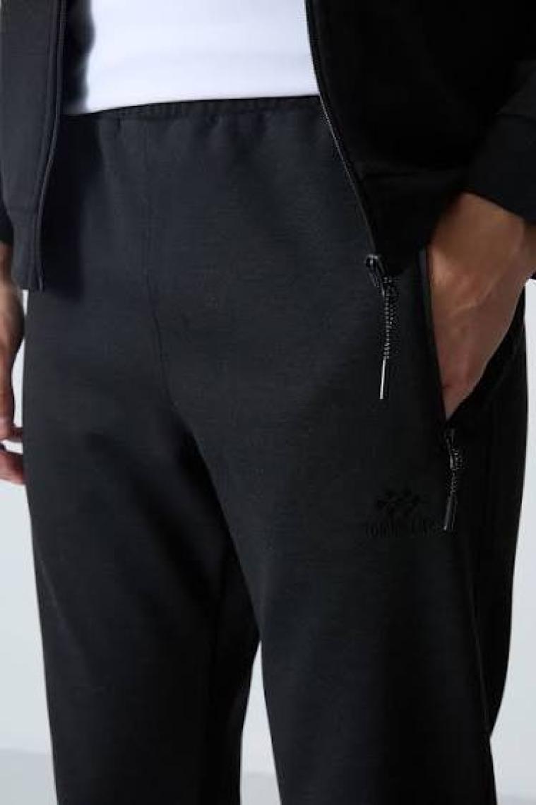 Tommy Life Tommy Life  Antrasit-Siyah Erkek Dik Yaka Çift Renk Slim Fit Klasik Paça Eşofman Takımı-85113