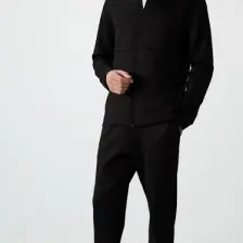 Air Jones Bran Siyah Scuba Kumaş Erkek Eşofman Takım - 85199