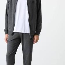 Tommy Life Tommy Life  Antrasit Melanj Erkek Dik Yaka Fermuarlı Slim Fit Klasik Paça Eşofman Takımı-85072