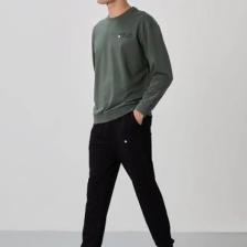 Tommy Life Çağla - Siyah Casual O Yaka Lastik Paça Erkek Oversize Eşofman Takımı - 85120
