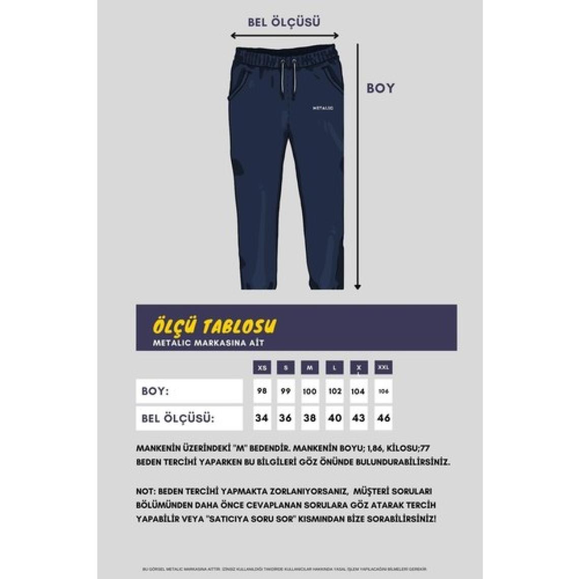 Mmetalic Lacivert Erkek Eşofman Altı Etiketli Arka ve Yan Cepli Regular Fit Lastik Paça