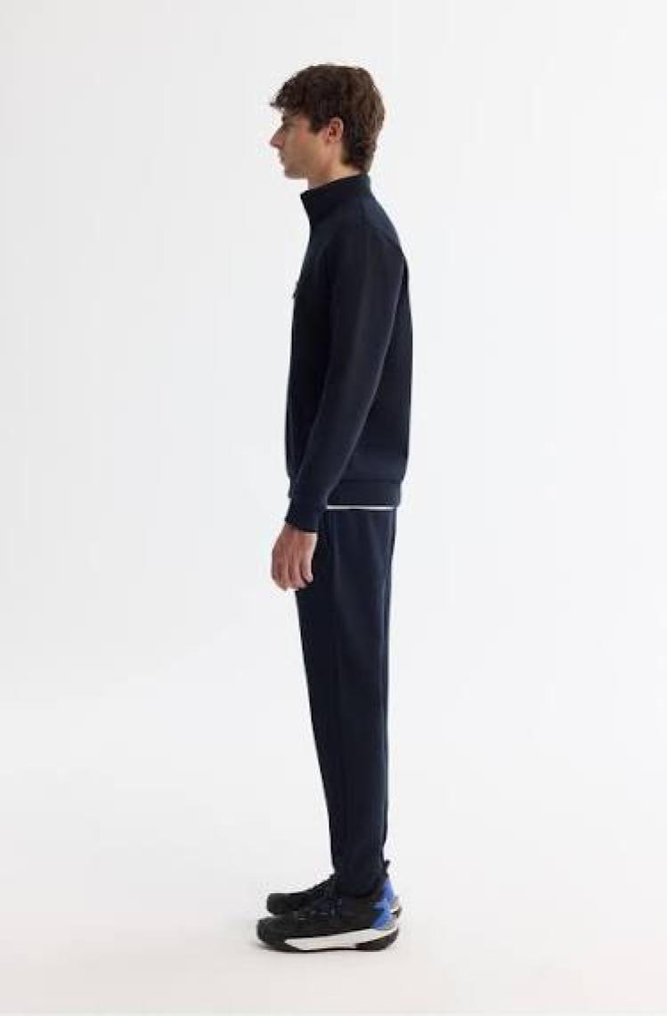 AVVA Erkek Lacivert Dik Yaka Fermuarlı 3 Iplik Şardonlu Sweatshirt E001020