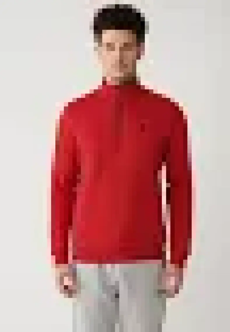 AVVA Erkek Kırmızı Dik Yaka Fermuarlı 3 Iplik Şardonlu Sweatshirt E001020