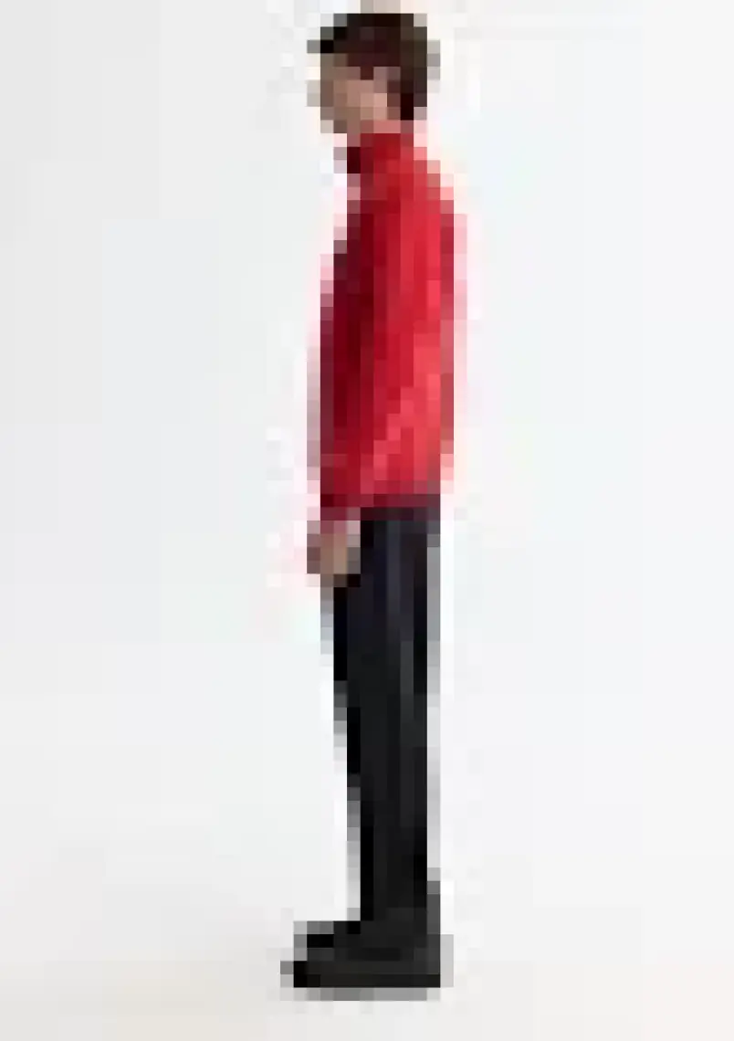 AVVA Erkek Kırmızı Dik Yaka Fermuarlı 3 Iplik Şardonlu Sweatshirt E001020