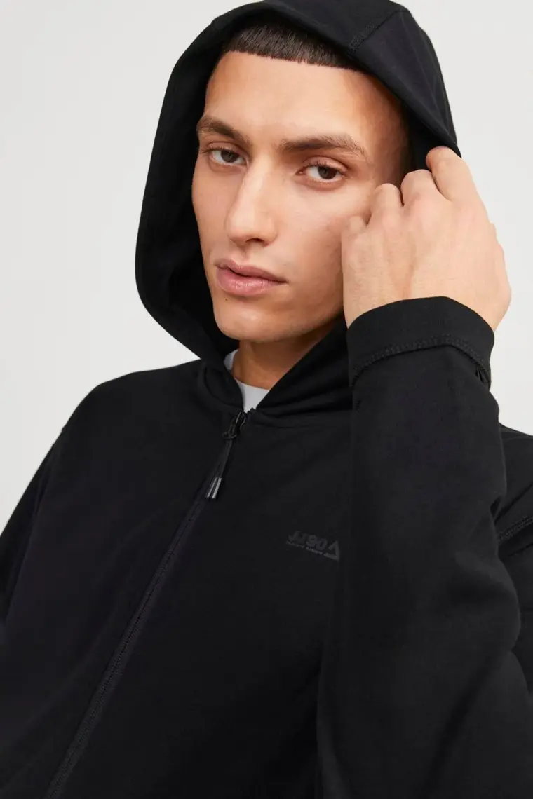 Jack & Jones 12253764  Jcocloud Sweat Zip Siyah