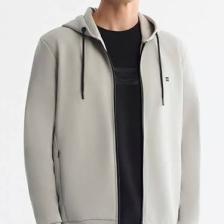 AVVA Erkek Gri Kapüşonlu Interlok Kumaş Fermuarlı Sweatshirt B001102