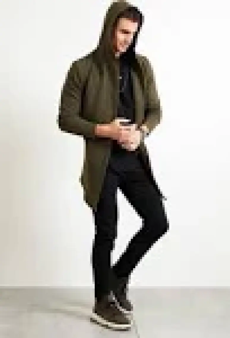 Buratti Slim Fit Kapüşonlu Pamuklu Örme Hırka Erkek Hırka 5896595
