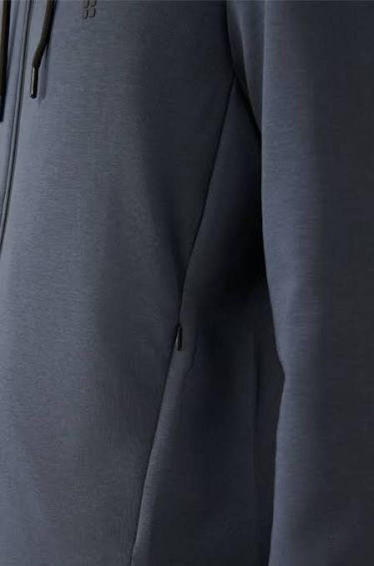 AVVA Erkek Antrasit Kapüşonlu Interlok Kumaş Fermuarlı Sweatshirt B001102