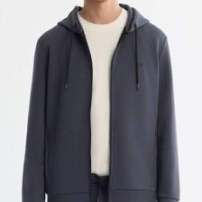 AVVA Erkek Antrasit Kapüşonlu Interlok Kumaş Fermuarlı Sweatshirt B001102