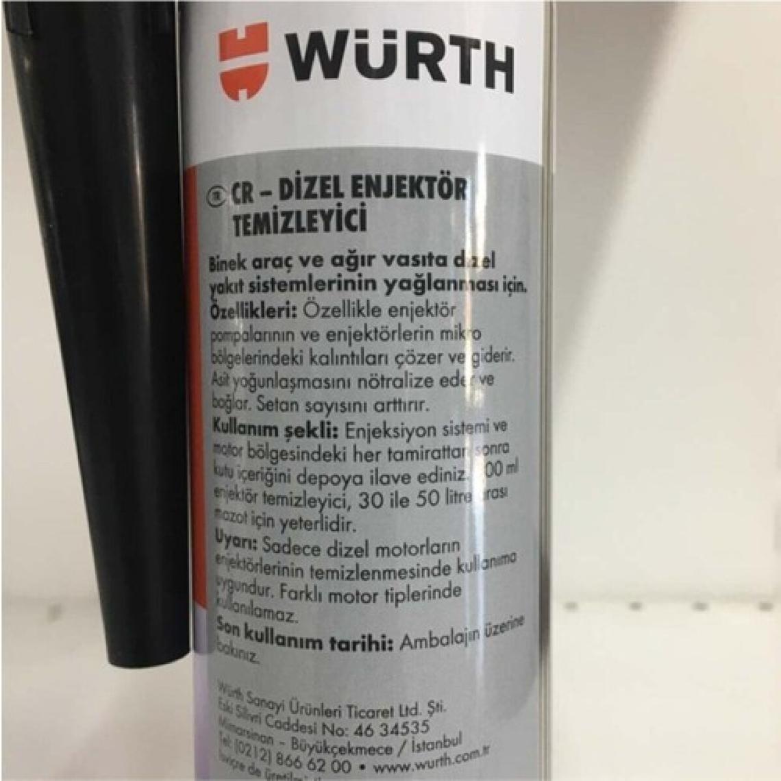 Würth Dizel Enjektör Temizleyici - 300 ml, Motor Performansını Artıran, Çevre Dostu ve Tüm Araçlarla Uyumlu Yakıt Katkısı
