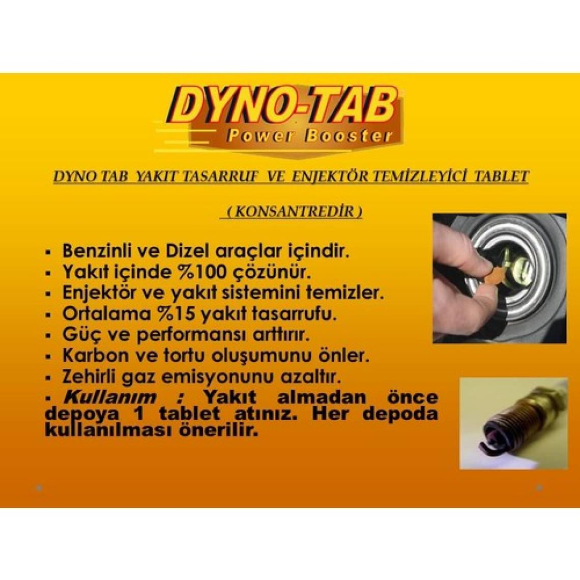 Dyno Tab Benzin & Dizel Yakıt Tasarruf ve Enjektör Temizleyici (2 depoluk) Made in USA