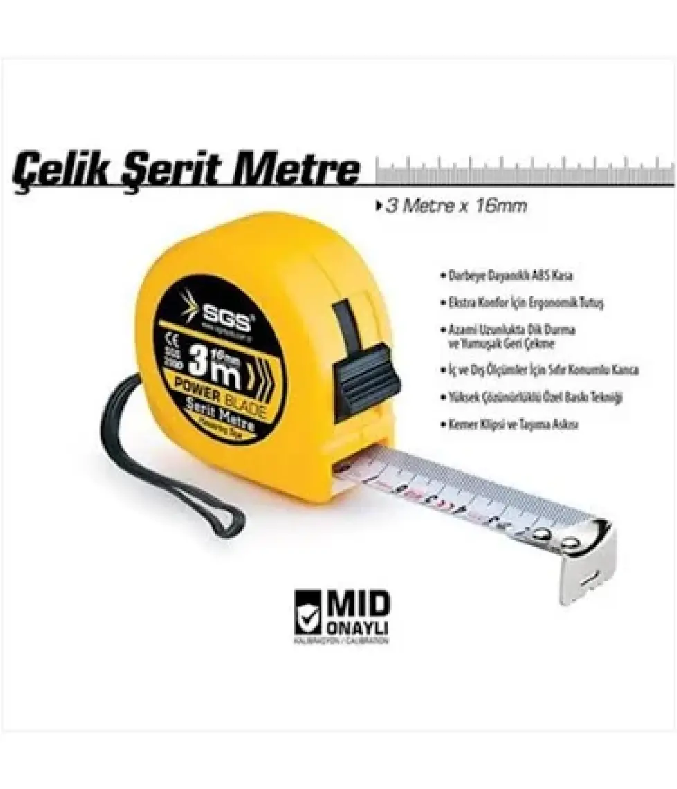 FLORI  5 MT*25 MM Çelik Şerit Metre  (1 Adet)