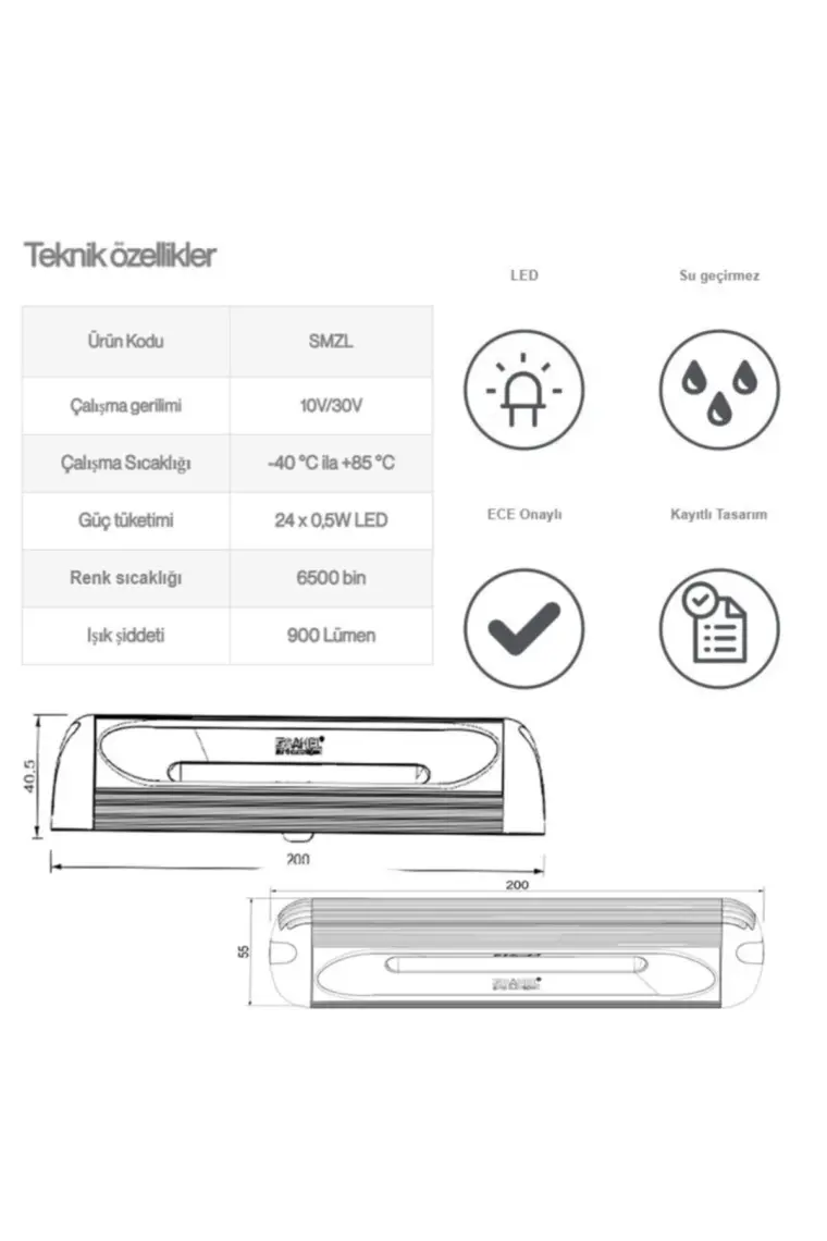 Sanel Power LED Iç -Dış Aydınlatma 24X,05 18W 12V-24V Uyumlu Smzl