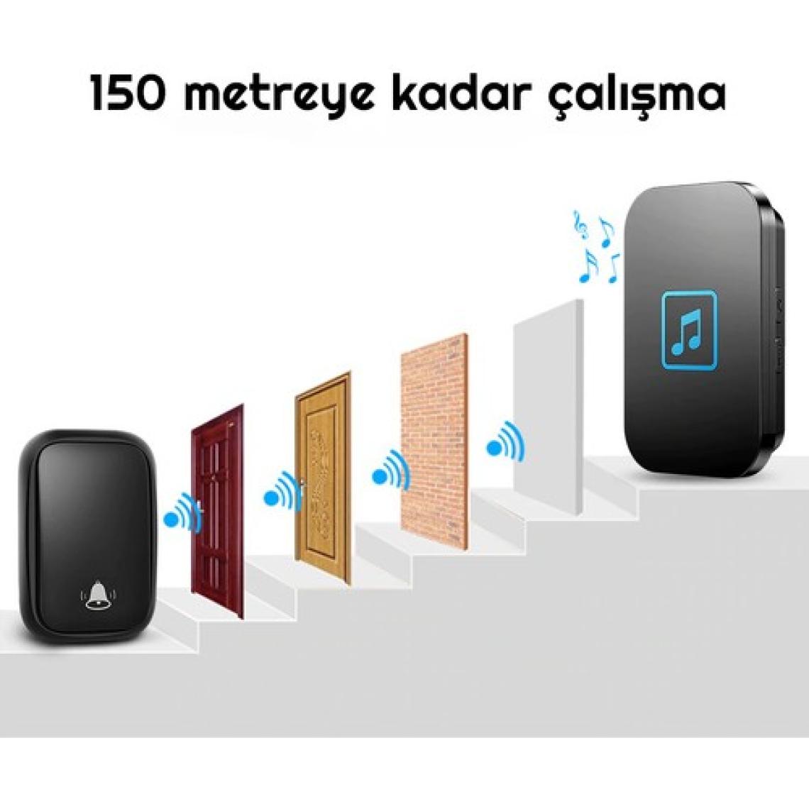 Cacazi Su Geçirmez Kablosuz Pil Gerektirmeyen Kapı Zili