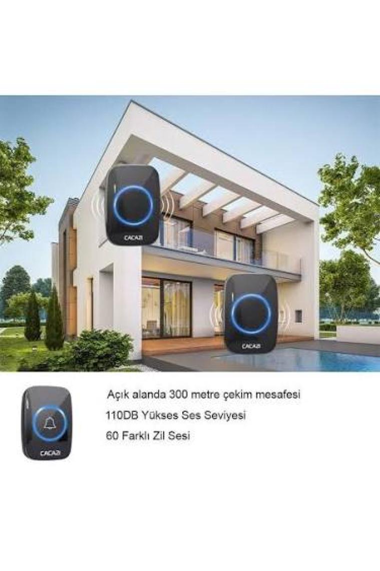 Upway Ledli 60 Melodi Cacazi Kablosuz Kapı Zili + Koruyucu Kapak