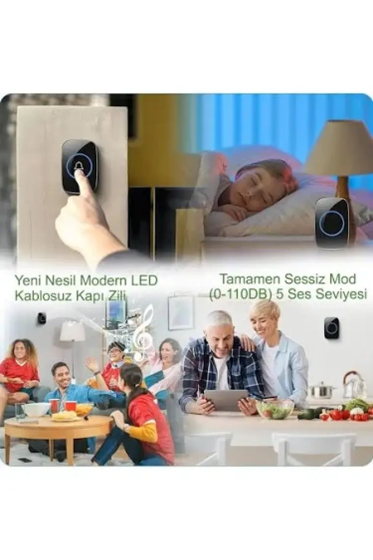 Hymark Kablosuz Uzaktan Kumandalı LED Kapı Zili