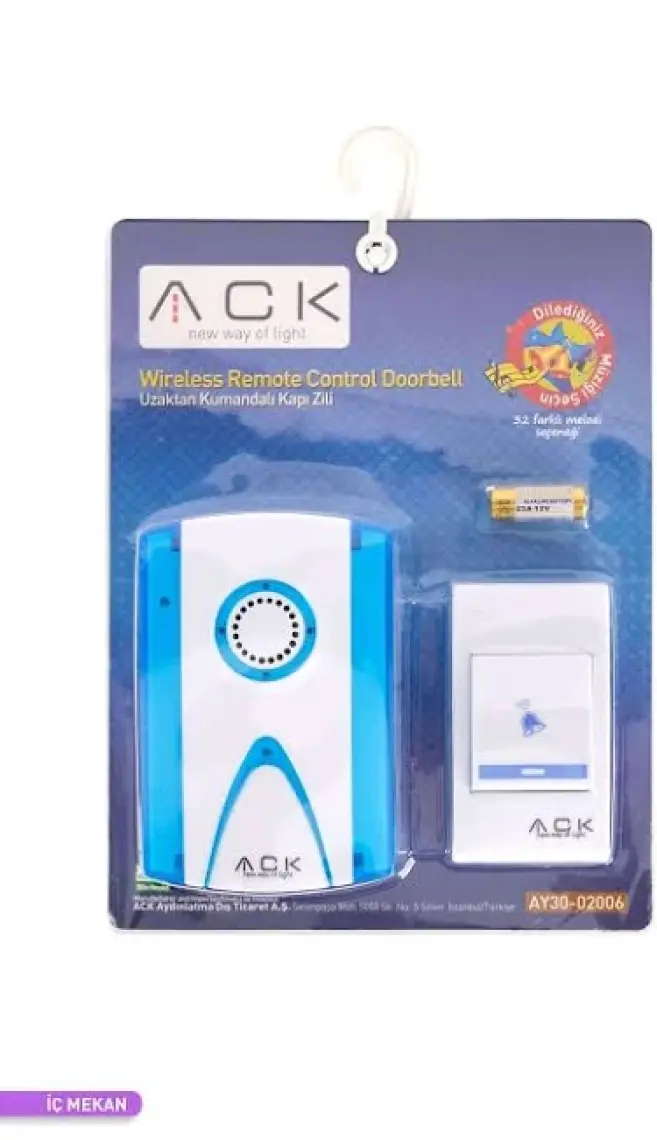Ack 32 Melodili Uzaktan Kumandalı Zil AY30-02006