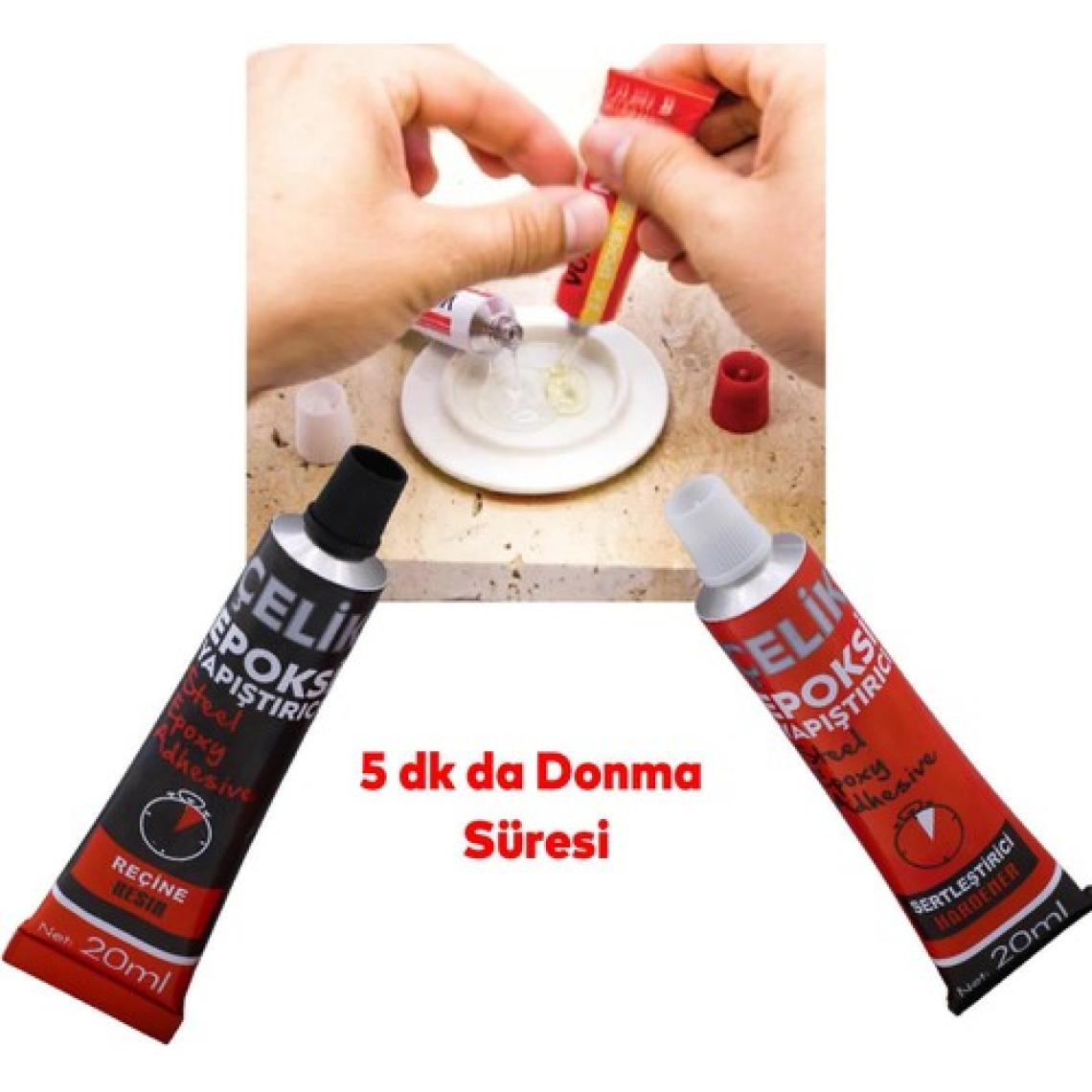 Badem10 Güçlü Epoksi Yapıştırıcı Metal Plastik Seramik Cam Çelik Yapıştırıcı 20 + 20 gr Hızlı Kuruyan