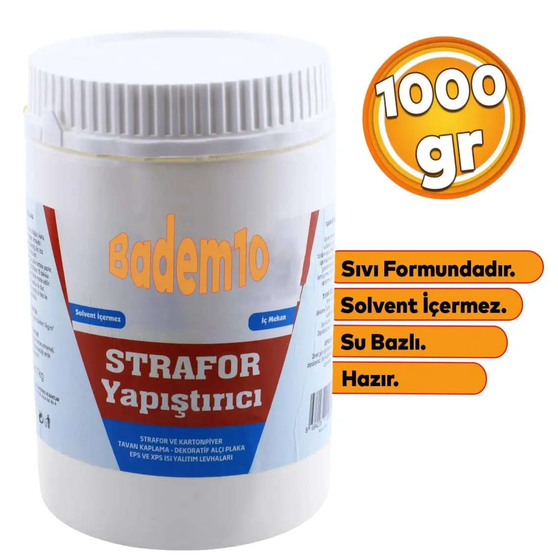 Nzb Kartonpiyer Eps Xps Yalıtım Levha Strafor Yapıştırıcısı 1 kg Sıvı Hazır Tutkal Su Bazlı Beyaz 1000 gr