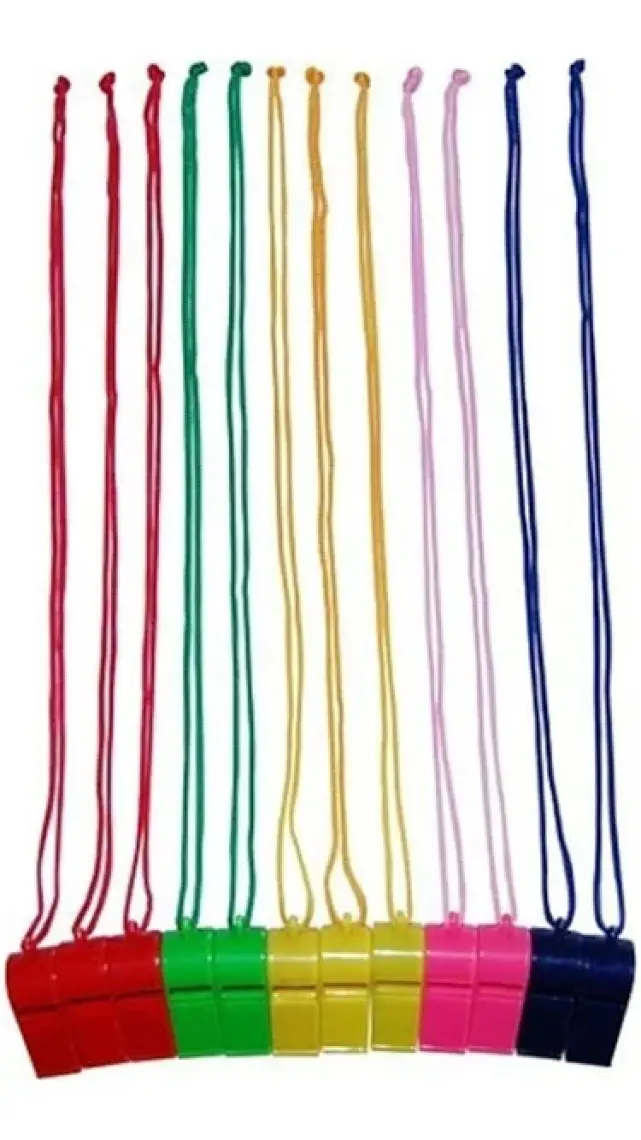 Tryon Unisex Renkli Düdük İpli Plastik 12'li DK-200