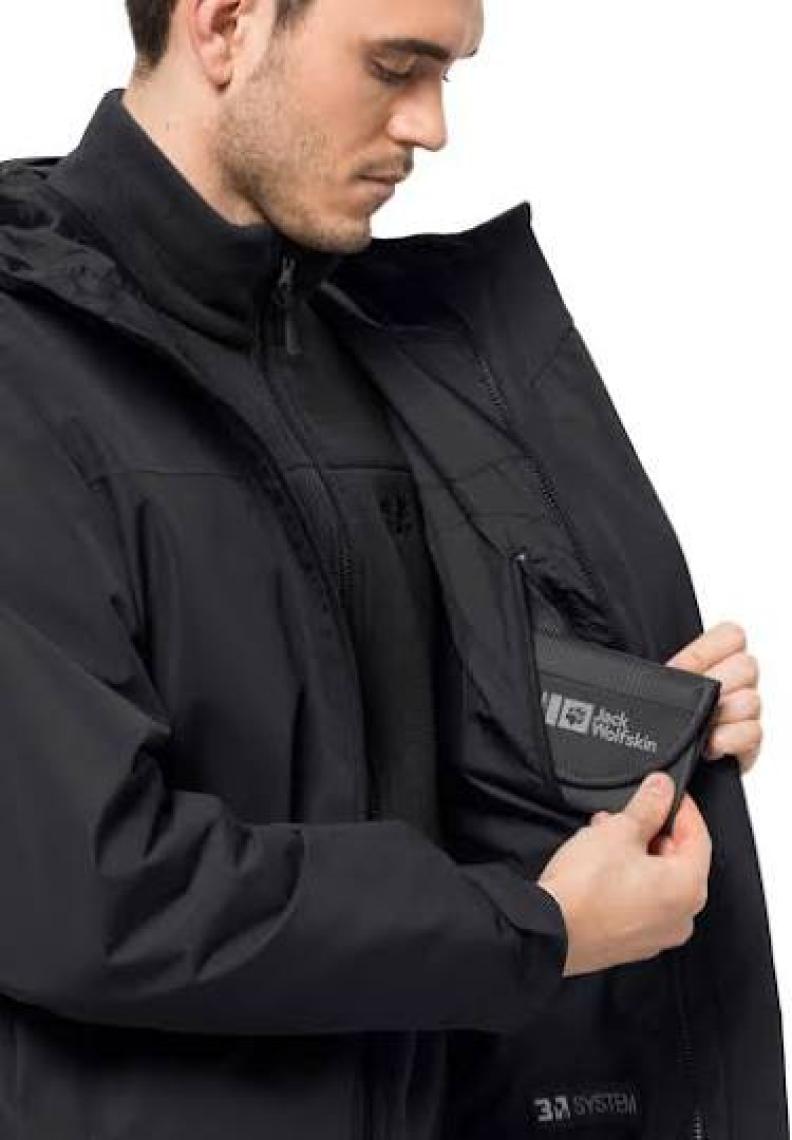 Jack Wolfskin Taubenberg 3In1 Jkt M Erkek Gri Mont 1115311-6185
