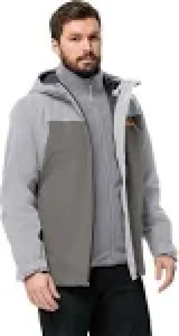 Jack Wolfskin Taubenberg 3In1 Jkt M Erkek Gri Mont 1115311-6185