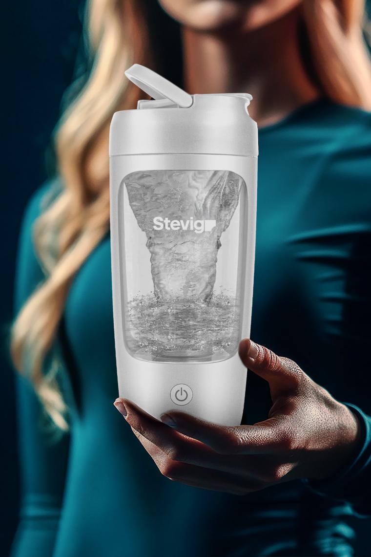 Stevig 4 Gym Şarj Edilebilir Elektrikli Protein Shaker 650 ml White ST-226