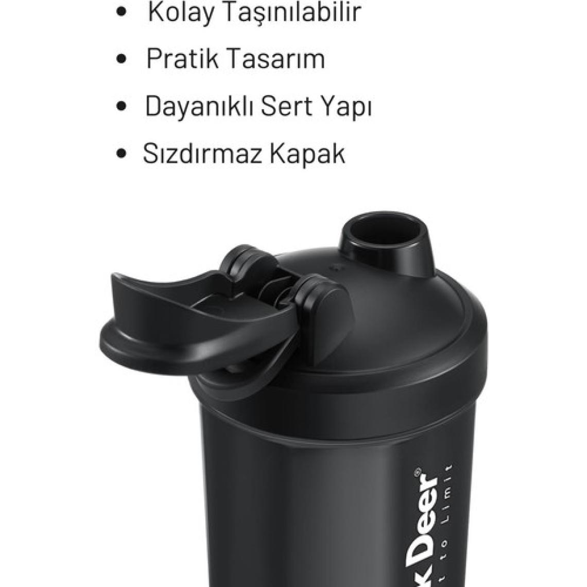 Black Deer Shaker Karıştırıcı Sporcu Protein Shaker  550 ml Siyah