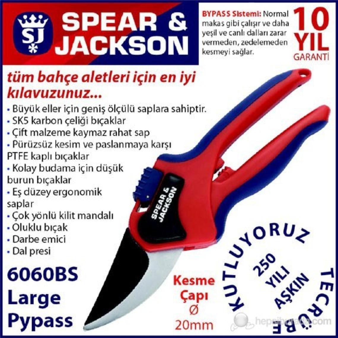 Spear And Jackson 6060Bs Budama Makası Profesyonel Bypass