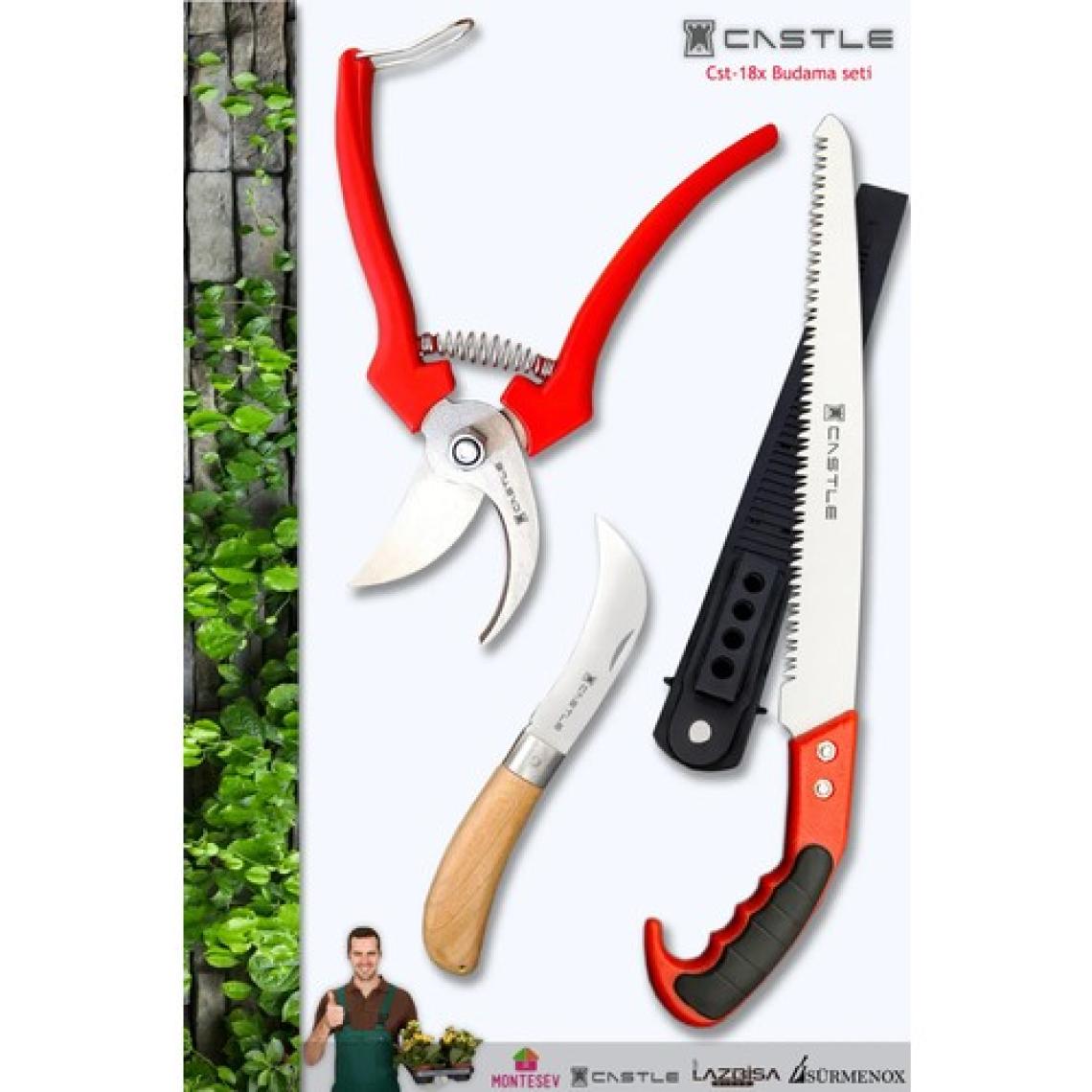 Lazbisa Lz-k11 Budama Makası Budama Testeresi Ve Aşı Çakısı Bıçağı 3 Lü Set