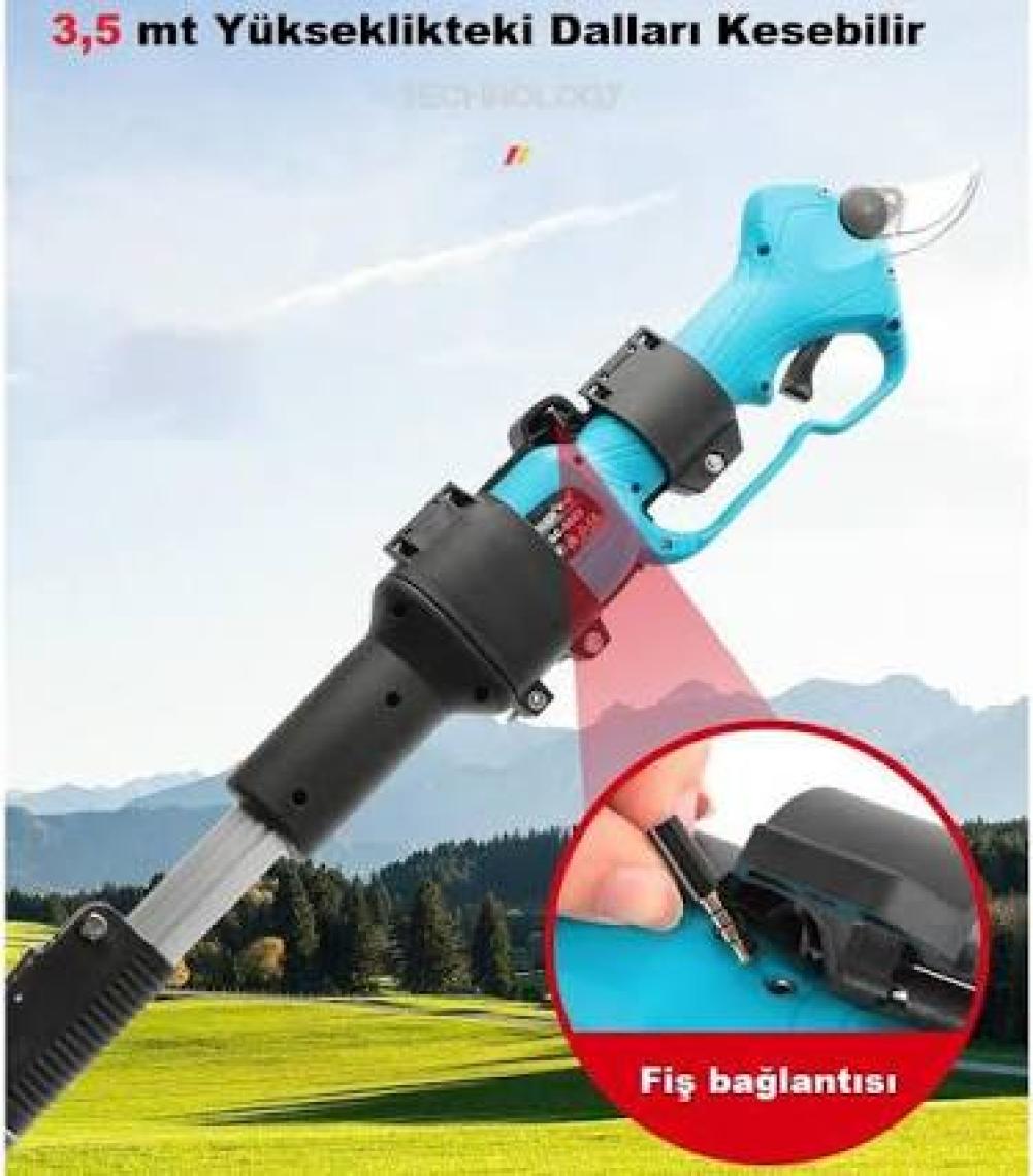 Suca SC-8603 Uzatma Aparatlı 3 Akülü Şarjlı Budama Makası 2,5cm ATALAR24