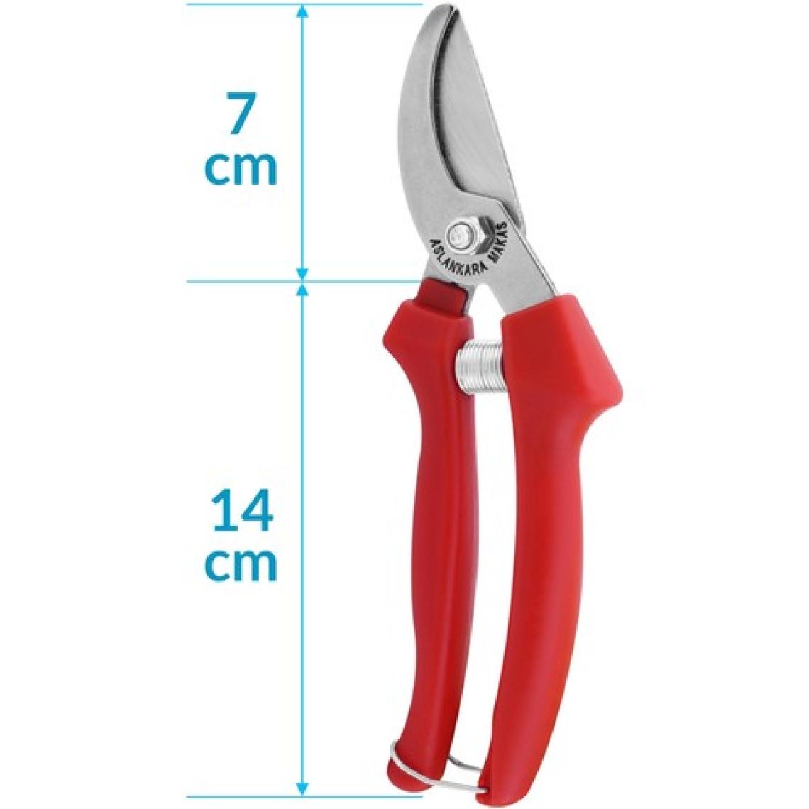 Telvesse Aslankara Budama Bağ Üzüm Makası Eğri Kırmızı 21 cm