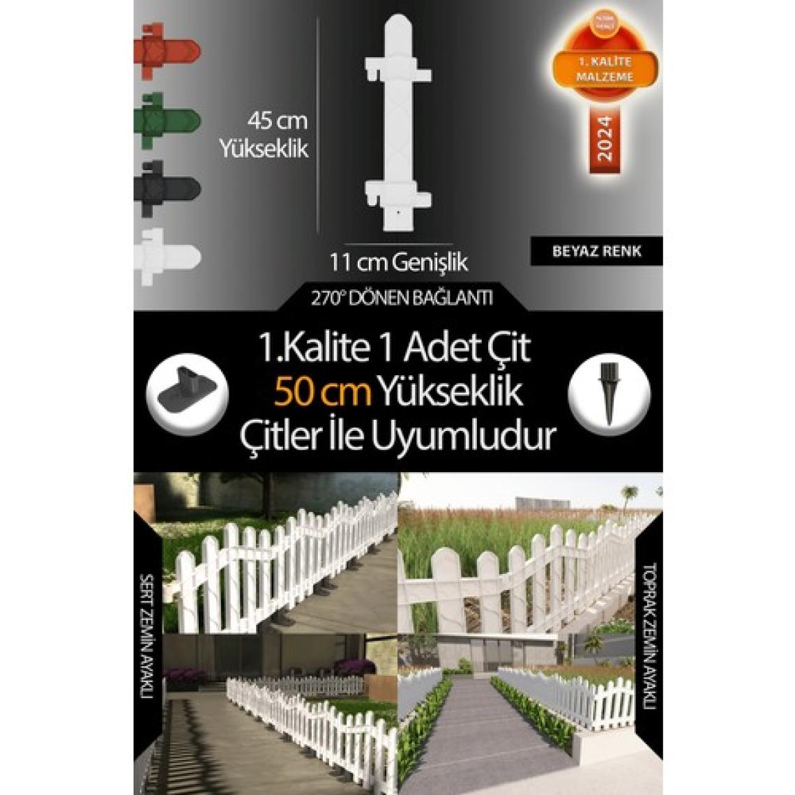 Uzunluk - Köşe - Kenar Tamamlama Çiti - 50 cm Yükseklik Çit ile Uyumludur