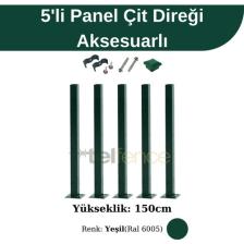 Telfence Panel Çit Direği Aksesuarlı Yeşil (5 Adet)