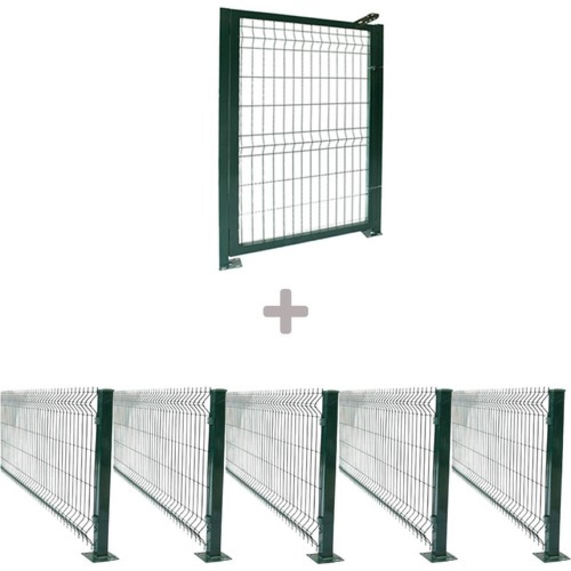 Telfence 5 'li Panel Çit Takım Yeşil (12.5 Mt) + Panel Çit Kapı Avantaj Paketi
