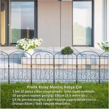 Decorelax Dekoratif Bahçe Çiti 10'lu Set 330CM Model - 1 Siyah Hobi Bahçesi, Çiçek, Sebze, Mini Bahçe