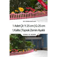 Dekoratif Plastik Bahçe Çiti ve Peyzaj Çiti 1 Adet Çit (Y: 25 cm / G: 25 Cm) Toprak Ayaklı