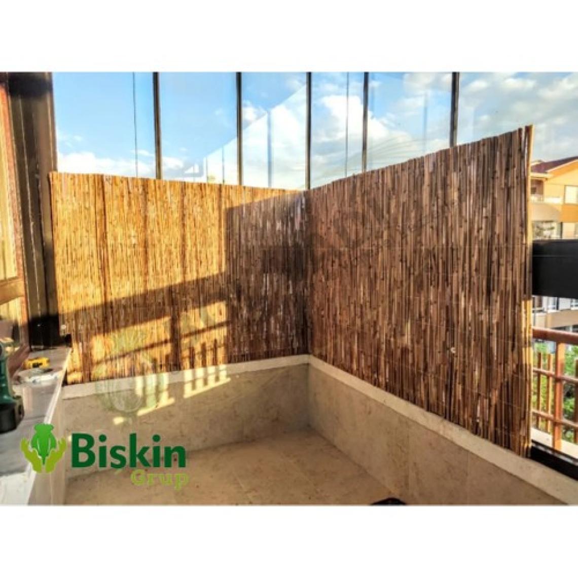 Bişkin Doğal Kamış Hasır Çit 90 Cm X 3 Metre Balkon Çiti Hasır Bambu Çit Bahçe Çiti Ve Gölgelik